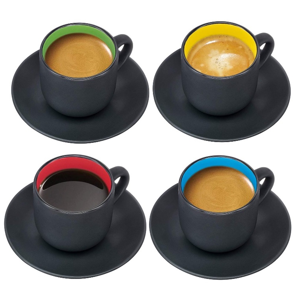 matte black espresso cups with saucers new☕️🍩 - Picture 3 of 6